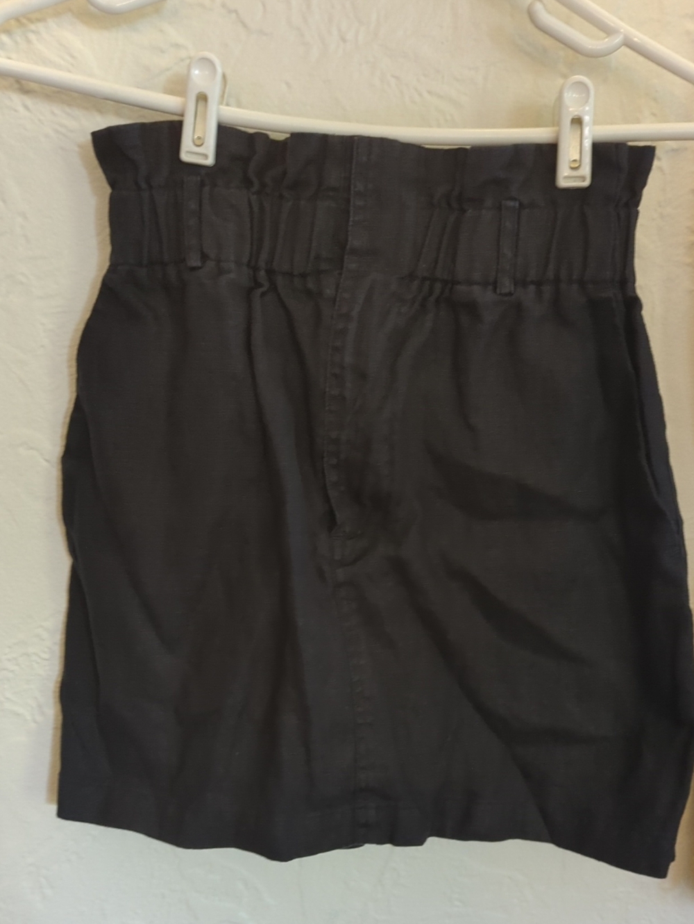 Reformation Black Paperbag-Waist Pencil Skirt